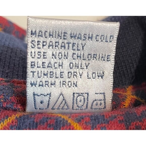 Tribute Mens SIze Large Long Sleeve Collared Polo Shirt Argyle Design Blue Red - Picture 8 of 8